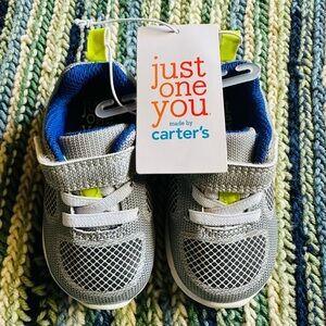 Carter's Gray and Blue Sporty Sneakers with Mesh Upper